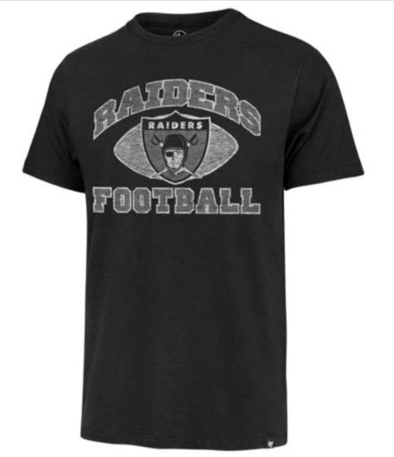 Raiders Mens T-Shirt 47 Brand Franklin Historic Flint Pathway Tee - THE 4TH QUARTER