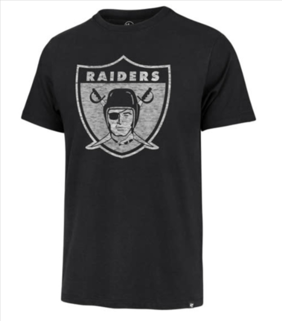Raiders Mens T-Shirt 47 Brand Franklin Historic Flint Throwback Logo Tee - THE 4TH QUARTER