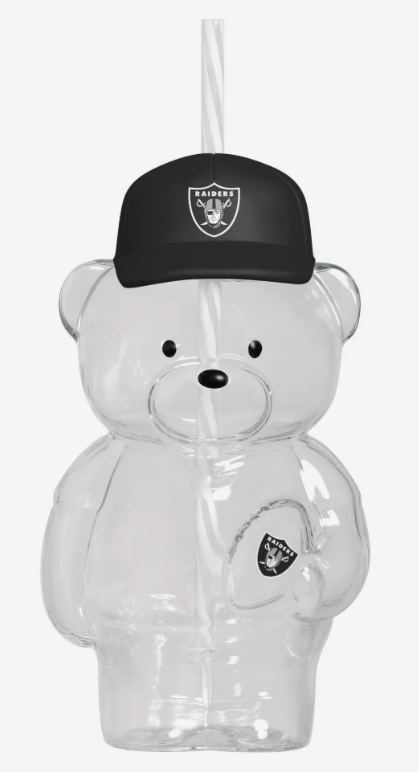 Raiders Glass Bear Tumbler