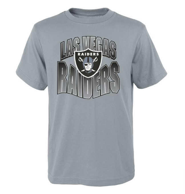 Oakland Raiders Youth (8-20) T-Shirt Grey - THE 4TH QUARTER
