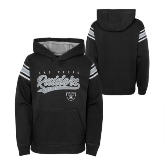 Raiders Youth Hall of Fame Fleece Pullover Hoodie Black - THE 4TH QUARTER