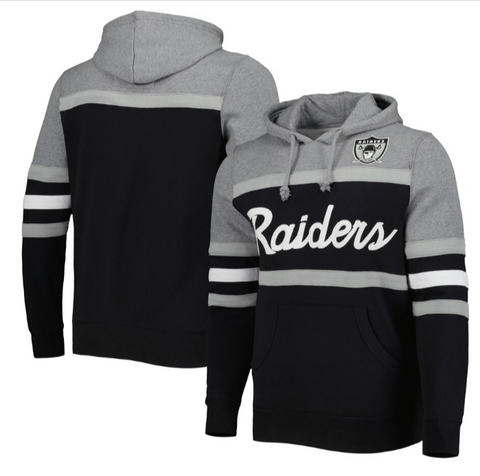 Raiders Mens Mitchell & Ness Head Coach Sweatshirt Pullover Hoodie