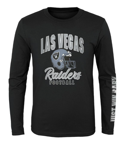 Oakland Raiders Youth (8-20) T-Shirt Long Sleeve Black