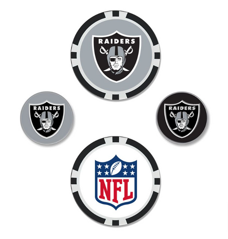 Raiders 4 Piece Golf Ball Marker Set