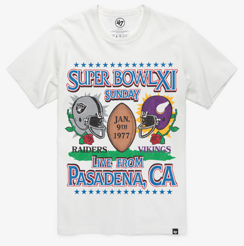 Los Angeles Raiders Mens T-Shirt 47 Minnesota Vikings Super Bowl Dueling Tee