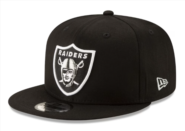 Oakland Raiders Snapback New Era 9Fifty Black &amp; White Logo Cap Hat Black - THE 4TH QUARTER