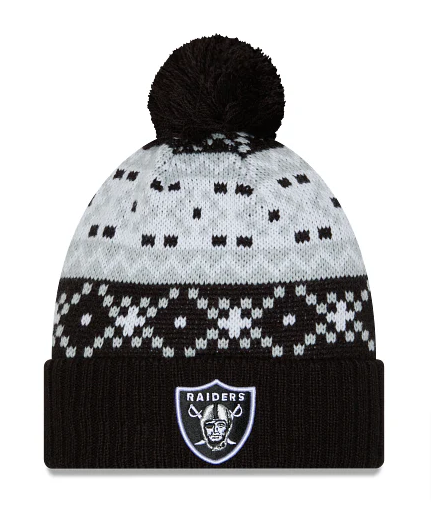 Las Vegas Raiders Beanie New Era Nostalgia Knit Hat - THE 4TH QUARTER