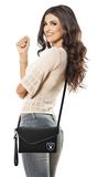 Raiders Womens Fold Over Crossbody Pebble Purse