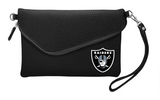 Raiders Womens Fold Over Crossbody Pebble Purse