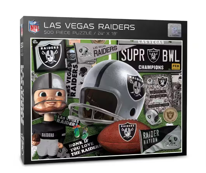 Las Vegas Raiders Retro 500 Piece Puzzle 24" X 18" - THE 4TH QUARTER