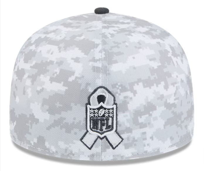 San Francisco 49ers Fitted New Era 59Fifty 2024 Salute to Service Arctic Camo Graphite Cap Hat - THE 4TH QUARTER