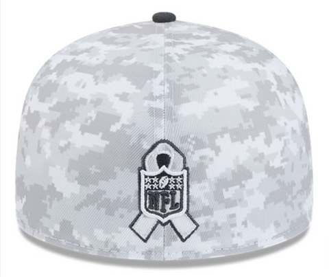 Philadelphia Eagles Fitted New Era 59Fifty 2024 Salute to Service Arctic Camo Graphite Cap Hat THE 4TH QUARTER
