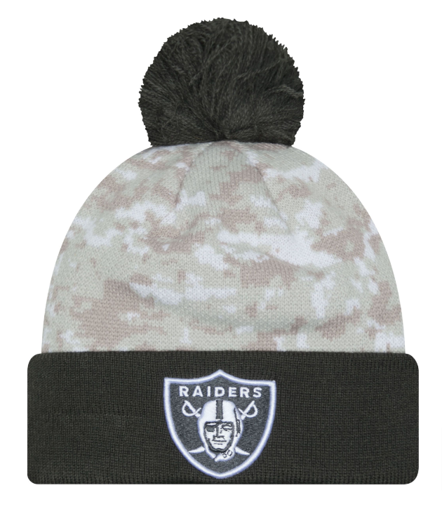 Raiders Beanie New Era 2024 Salute to Service Cuffed Knit Hat - THE 4TH QUARTER