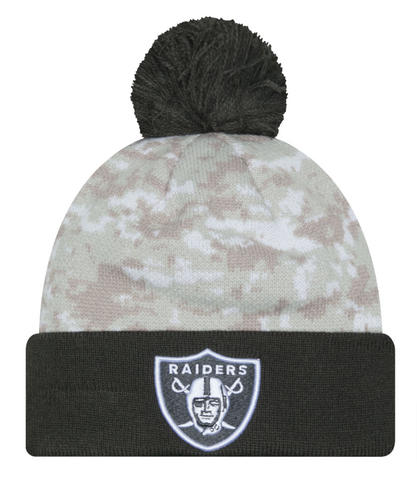 Raiders Beanie New Era 2024 Salute to Service Cuffed Knit Hat
