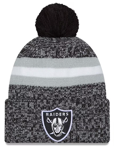 Las Vegas Raiders Beanie New Era 2023 Sideline Pom Sport Knit