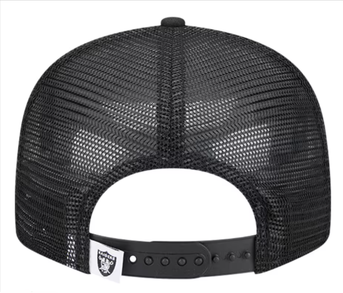 Las Vegas Raiders Snapback New Era Black Mesh Trucker Cap Hat Grey UV - THE 4TH QUARTER