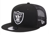 Las Vegas Raiders Snapback New Era Black Mesh Trucker Cap Hat Grey UV - THE 4TH QUARTER