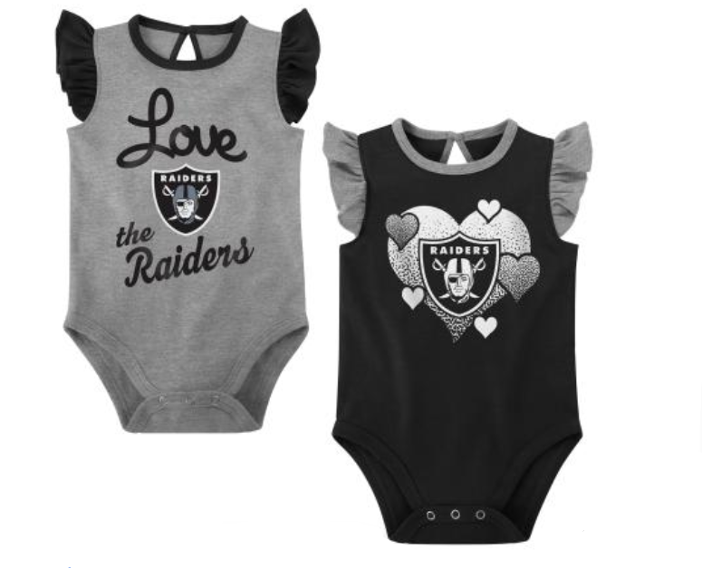 Las Vegas Raiders Infant (12-24 Months) Spread the Love 2 Piece Creeper Set - THE 4TH QUARTER