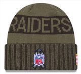 Raiders Beanie New Era 2025 Salute to Service Sideline Cuffed Knit Hat Cap