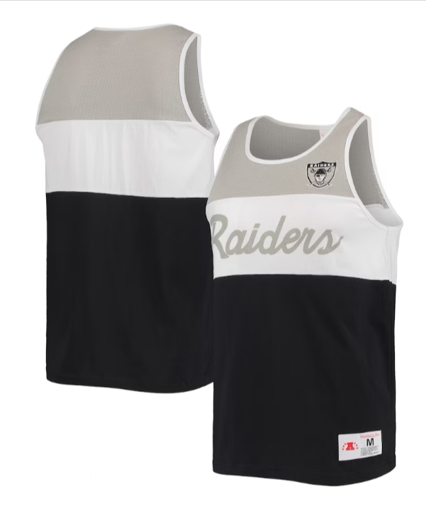 Raiders Mens Mitchell & Ness Script Cotton Tank Top - THE 4TH QUARTER