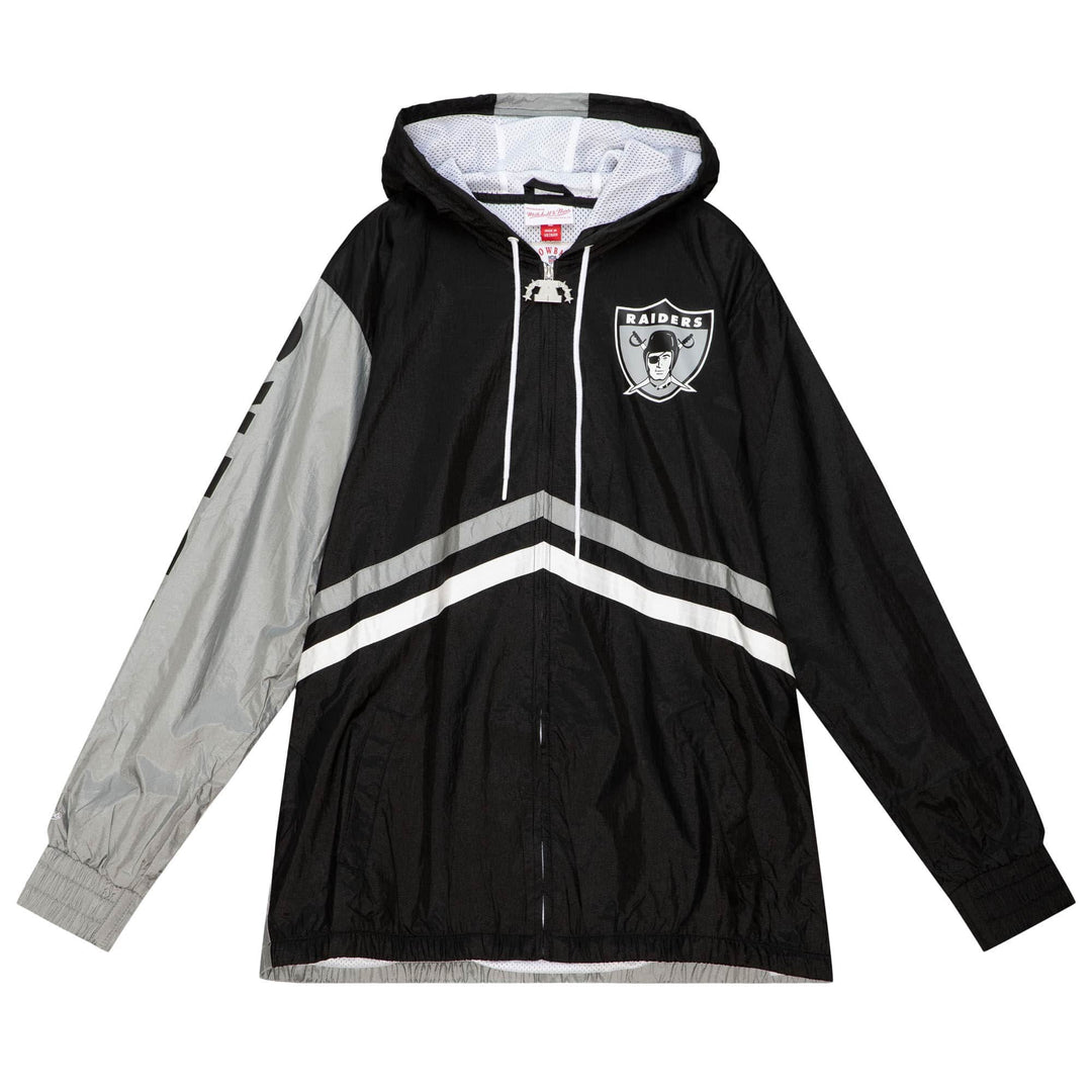 Las Vegas Raiders Mens Jacket Mitchell & Ness Undeniable Full Zip Windbreaker - THE 4TH QUARTER