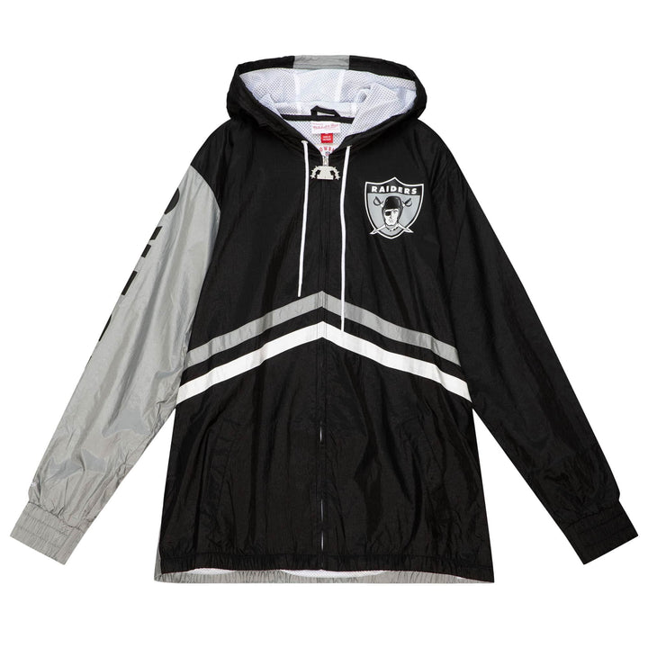 Las Vegas Raiders Mens Jacket Mitchell &amp; Ness Undeniable Full Zip Windbreaker - THE 4TH QUARTER