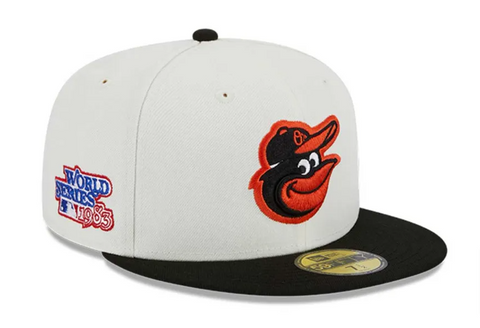 Baltimore Orioles Fitted New Era 59Fifty Mascot Logo Chrome Black Cap Hat Grey UV