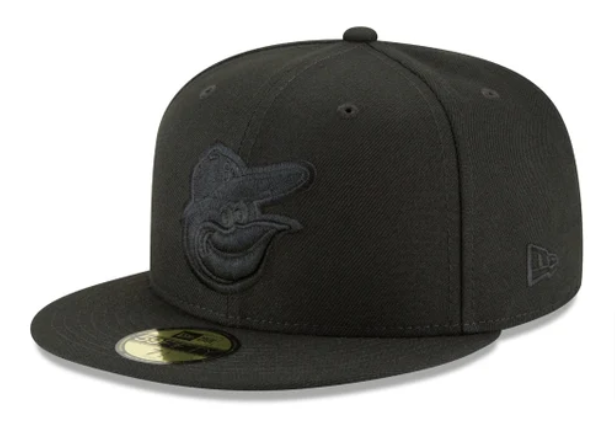 Baltimore Orioles New Era Fitted 59Fifty Black on Black Cap Hat Grey UV - THE 4TH QUARTER