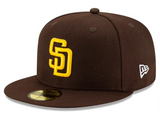 San Diego Padres Fitted 59Fifty New Era Brown Cap Hat Grey UV