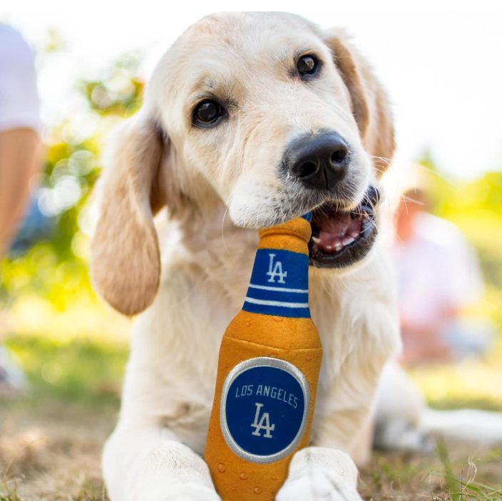 Los Angeles Dodgers Pet Dog Plush Beer Bottle Toy - THE 4TH QUARTER