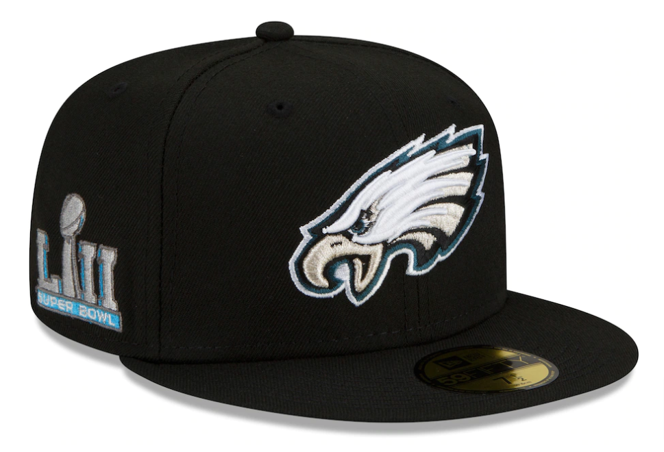 Philadelphia Eagles Fitted New Era 59Fifty Super Bowl LII Black Cap Hat - THE 4TH QUARTER