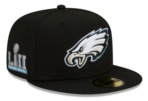Philadelphia Eagles Fitted New Era 59Fifty Super Bowl LII Black Cap Hat