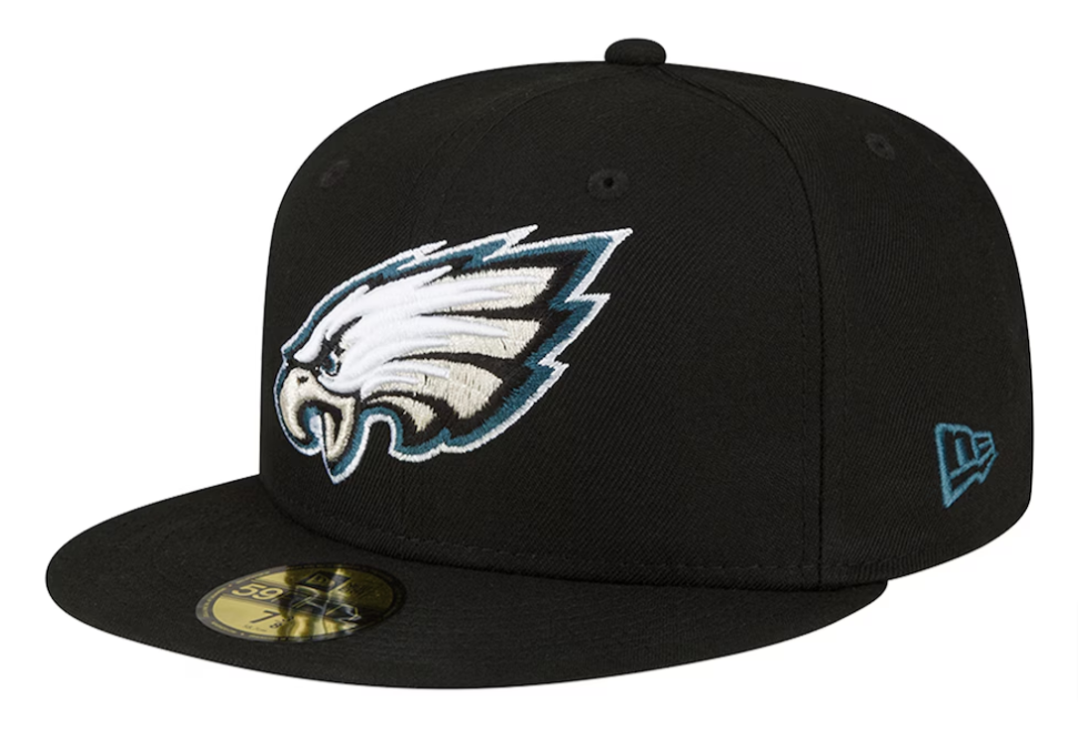 Philadelphia Eagles Fitted New Era 59Fifty Basic Black Cap Hat - THE 4TH QUARTER