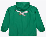 Philadelphia Eagles Mens Mitchell & Ness Coaches Wordmark Hooded Jacket Green - THE 4TH QUARTER