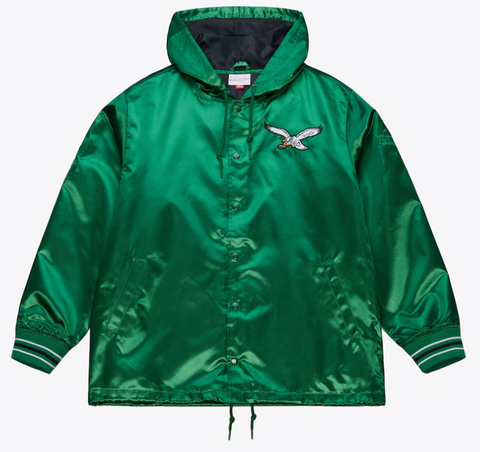 Philadelphia Eagles Men's Mitchell & Ness Downtown Collection Vintage Coaches Full-Snap Satin Jacket