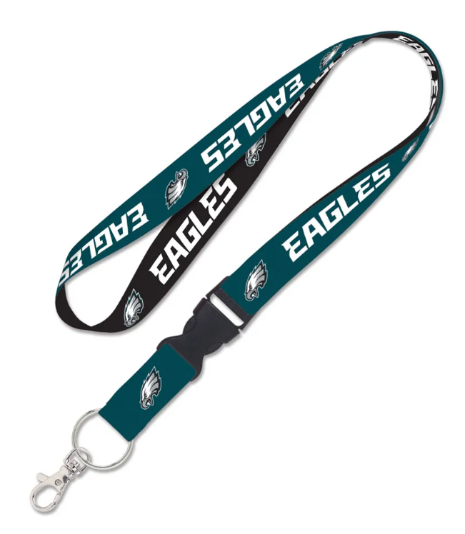 Philadelphia Eagles Badge Tickets Holder Keychain Lanyard w/Breakaway 1" 2 Tone - THE 4TH QUARTER
