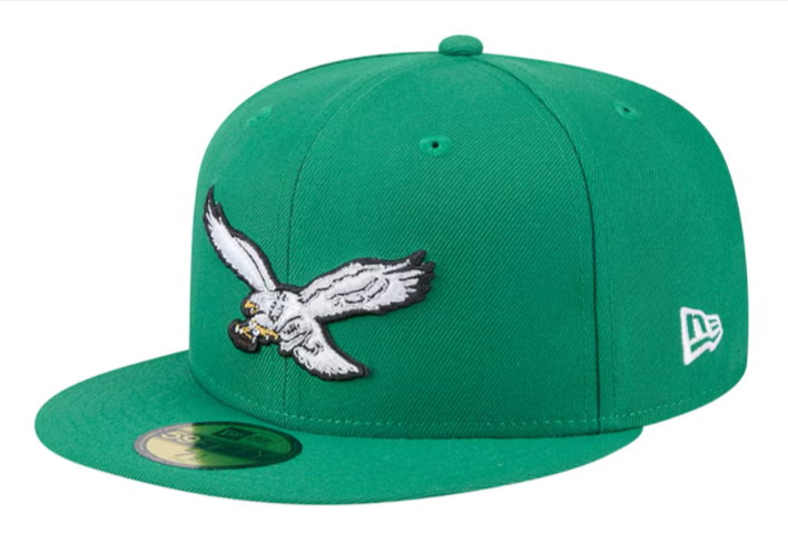 Philadelphia Eagles Fitted New Era 59Fifty Main Green Cap Hat Grey UV - THE 4TH QUARTER