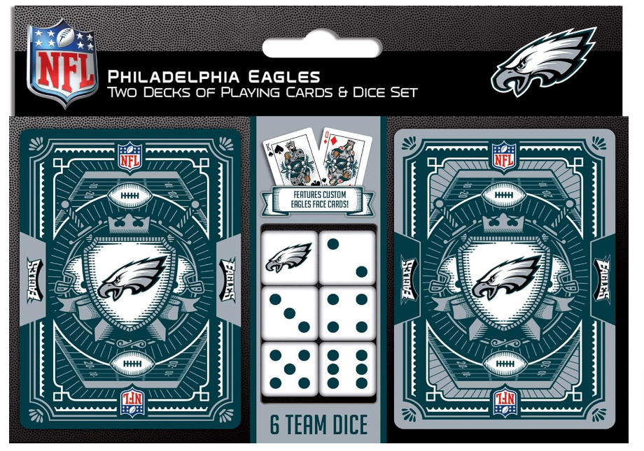 Philadelphia Eagles 2-Pack Playing cards &amp; Dice Set for Adults