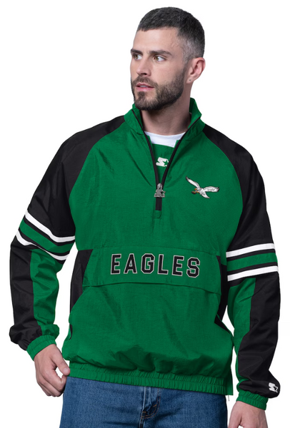 ジャケット・アウター STARTER NFL PHILADELPHIA EAGLES JACKET Philadelphia Eagles Mens Prospect 1/4 Zip Starter Jacket | THE 4TH