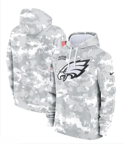Philadelpia Eagles Mens Sweatshirt Salute to Service Primary Edge Club Pullover Hoodie