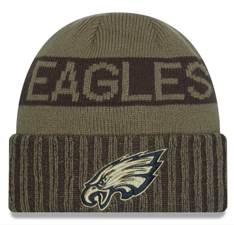 Philadelphia Eagles Beanie New Era 2025 Salute to Service Sideline Cuffed Knit Hat Cap