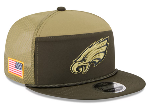 Philadelphia Eagles Snapback New Era 9Fifty 2025 Salute to Service Split Panel