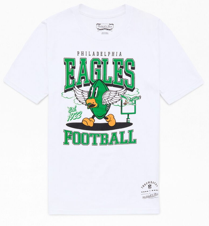 Philadelphia Eagles Toddler 2T-4T &amp; Kids 4-7 T-Shirt Mitchell &amp; Ness Retro White - THE 4TH QUARTER