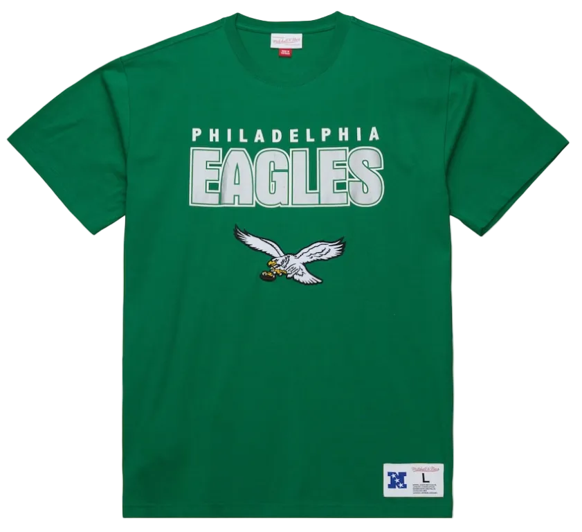 Philadelphia Eagles Mens T-Shirt Mitchell &amp; Ness Throw It Back Tee - THE 4TH QUARTER