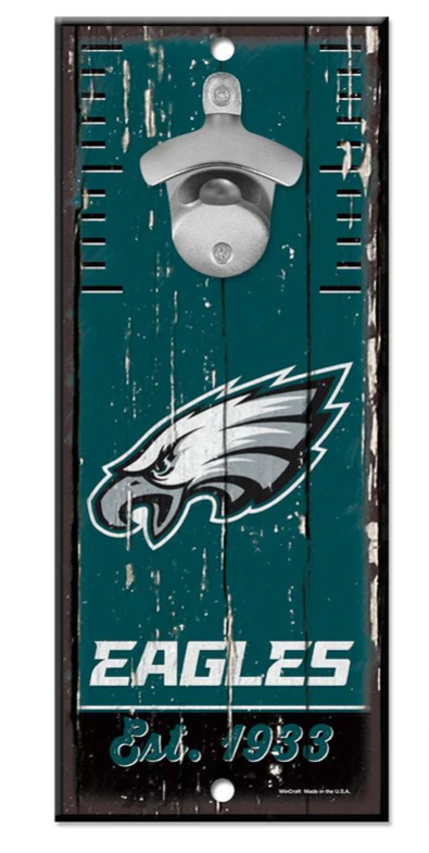 Philadelphia Eagles 5X11 Wood Bottle Opener Sign - THE 4TH QUARTER