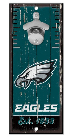 Philadelphia Eagles 5X11 Wood Bottle Opener Sign