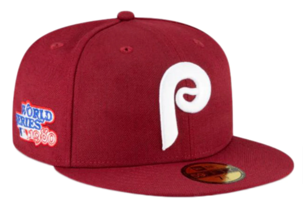 Philadelphia Phillies Fitted New Era 59Fifty 1980 WS Burgundy Hat Cap Grey UV - THE 4TH QUARTER