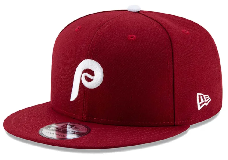Philadelphia Phillies Snapback New Era Basic Burgundy Cap Hat Grey UV - THE 4TH QUARTER