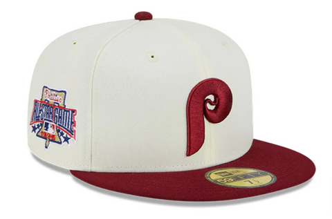 Philadelphia Phillies Fitted New Era 59Fifty World Series Chrome Burgundy Cap Hat Grey UV