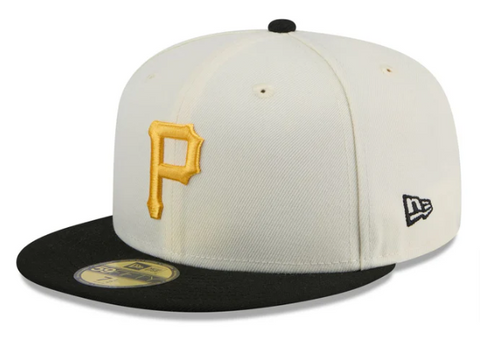 Pittsburgh Pirates Fitted 59Fifty New Era Chrome Black Cap Hat Grey UV